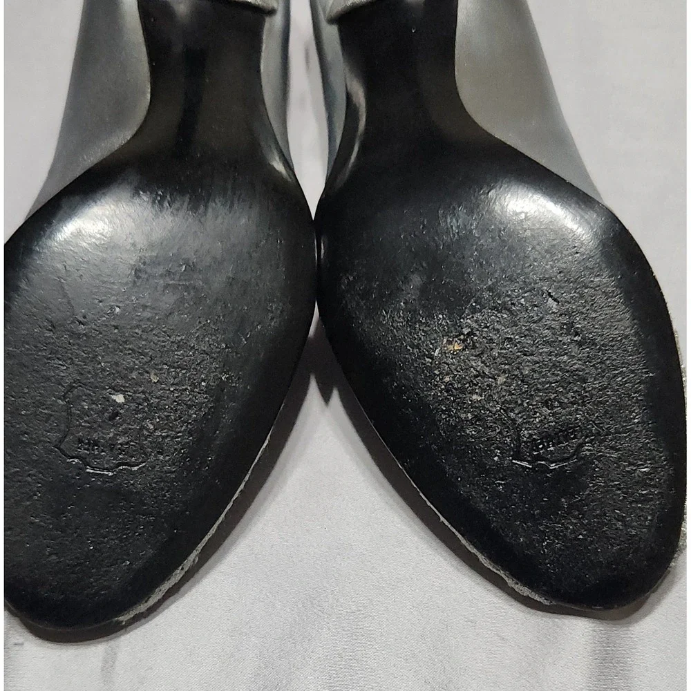 Stuart Weitzman Silver Lace Peep Toe Kitten Heels Evening Pumps Womens 7 M